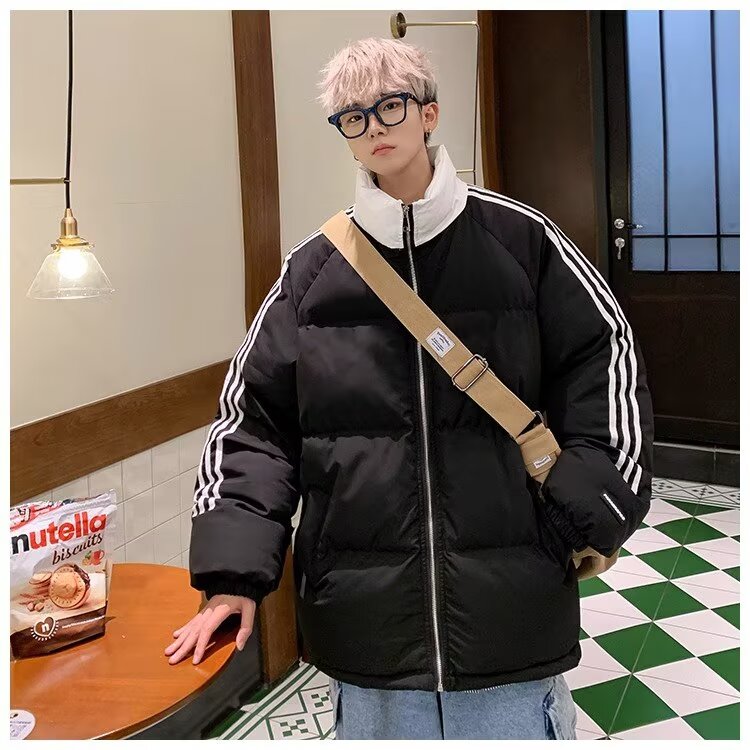 2025新款撞色条纹立领棉服棉衣外套男生保暖棉袄MY410,男装棉衣,星座1108