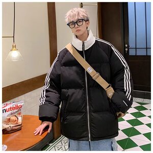 2025新款撞色条纹立领棉服棉衣外套男生保暖棉袄 MY410图片