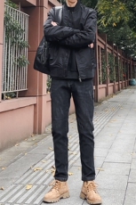 秋冬加绒牛仔裤男直筒基础百搭裤子修身休闲裤1412-2/607H/P60，男装牛仔裤，星座1412-2