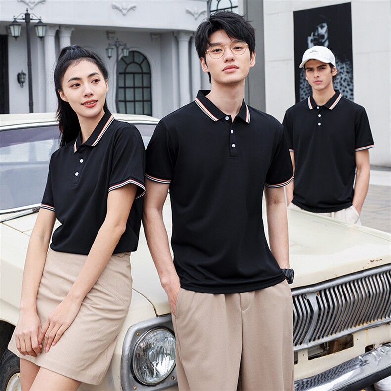 男式2023年夏季新款T恤衫男女同款情侣装短袖翻领休闲polo体恤,男装T恤,电商B360