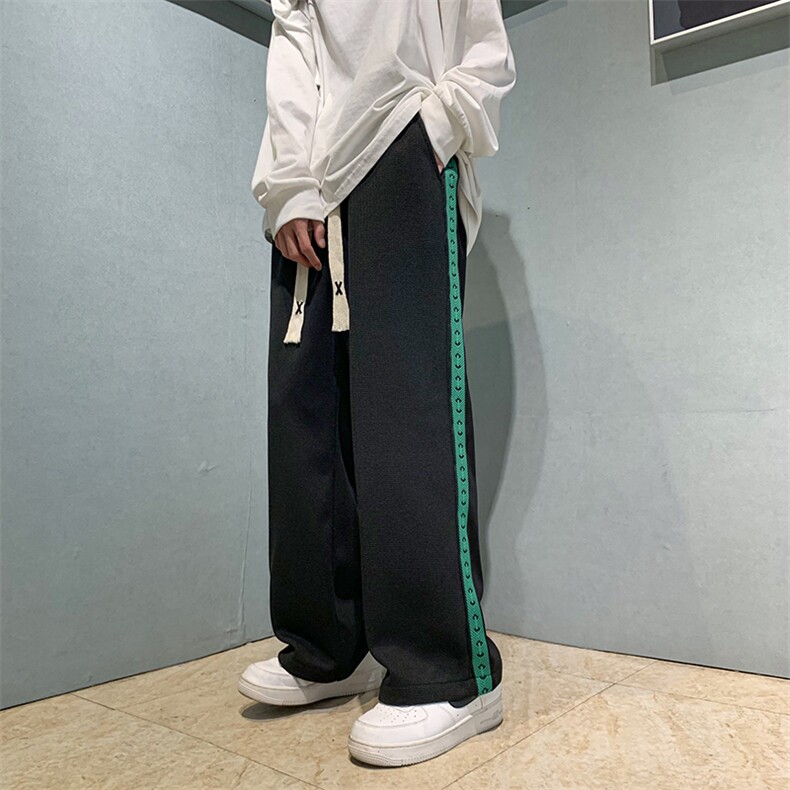 2025秋冬新款港风宽松休闲直筒抽绳松紧腰男装休闲裤DM171-P50,男装休闲裤,电商D321-1