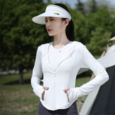 2025新款UPF50瑜伽防晒衣女透气紫外线连帽修身冰丝夏季外套轻薄，男装防晒衣，星座1210-1