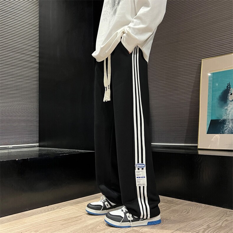 2025春季青少年纯棉休闲潮牌条纹运动裤子XZ301b-2-CK627特P35,男装休闲裤,星座301B-2（原A443-1）
