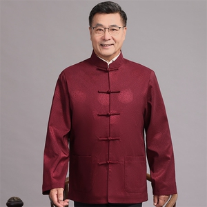 常货春款中老年风唐装外套男中式复古盘扣汉服爷爷过生日外套图片