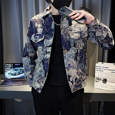 秋季新款小熊刺绣夹克男士潮流翻领修身外套时尚百搭上衣JK03-P98，男装夹克，电商D323（原B261）