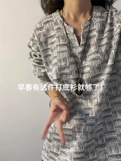 XZ809A/CX608/特P24/控48印花肌理感V领长袖T恤卫衣，男装T恤，星座809A(原222-1)