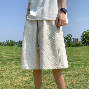 美式重磅肌理感提花五分短裤男夏休闲运动篮球裤XZ514-2-1535-P38图片