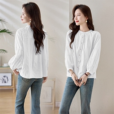 2026正品城市衣柜大码女装新款长袖碎花立领衬衣，女装衬衫，丝露怡语