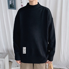 M18045-P45加绒款-P65半高领毛衣男士大码针织衫男毛线衣男，男装针织衫/毛衣，电商A040