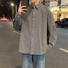 2025春夏格子衬衫学生男女情侣长袖港风外套，男装衬衫，星座1206（原A206）