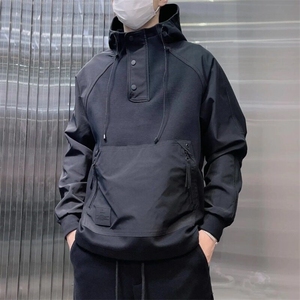 W9152-P68 网图现货 春季新款大口袋工装拉链套头连帽卫衣夹克图片
