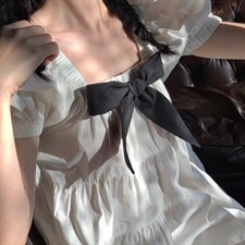 方领蝴蝶结公主裙，其它，喜午