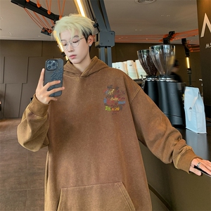 美式潮牌重磅水洗做旧连帽卫衣力推大码男XZ517A-2-Y7742-P68图片