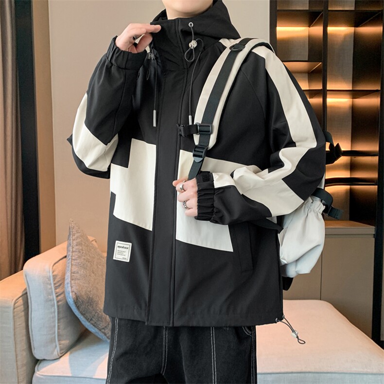 新款现货中性风夹克男三防连帽冲锋衣外套DSA157B-J173-P65图片