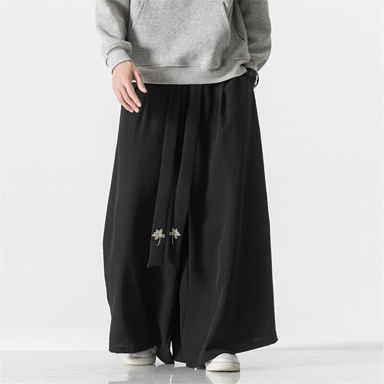 夏季 风棉麻宽松阔腿裤汉服宋裤古风潮冰丝轻薄情侣 K227/P85图片