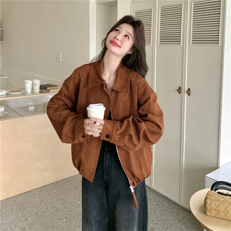 现货新款麂皮绒外套26164P150K238,女装短外套,2D035