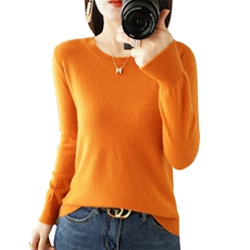 断码清仓羊毛衫女韩版套头圆领宽松百搭打底衫衫毛衣新品，女装针织衫/毛衣，佳绒包芯纱店