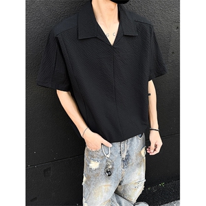 夏季新款男女同款短袖套头衬衣外套XZ102B-1-T2552P30图片