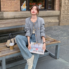 灰色法式小香风外套女2025春季新款高级感超好看独特漂亮气质上衣，女装短外套，浙宝208