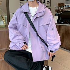 刺绣男士夹克潮流户外冲锋衣男工装宽松外套A266-JK8019-P55特，男装夹克，电商A266