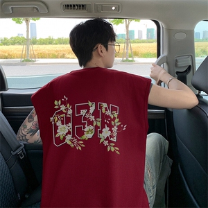 可48小时发货支持抖音得物来样二开240克重磅美式纯棉背心无袖t恤图片