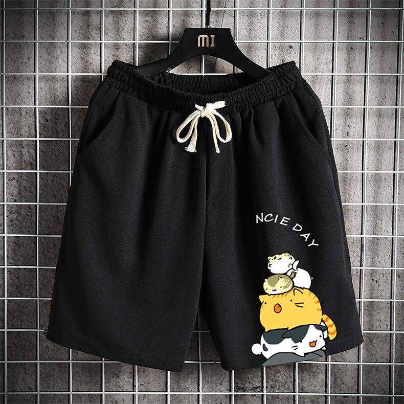 MK37090-P15冰丝短裤男士大码宽松休闲五分裤男运动中裤网格挂拍,男装休闲裤,电商A040A