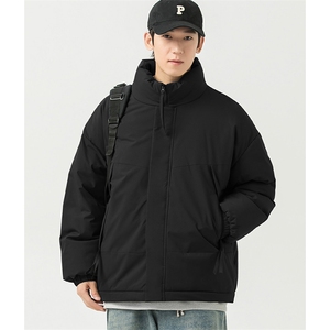 现货美式高街休闲夹克冬季立领纯色三防户外工装加厚棉服外套