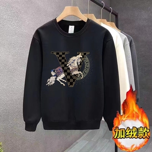 春秋冬华棉卫衣男女圆领宽松范学生情侣款韩版ins港风潮流图片
