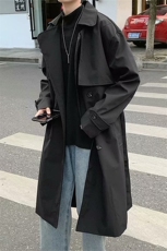 秋季ins港风潮流双排扣中长款风衣帅气披风宽松bf大衣W1686-P58，男装风衣，星座512-4