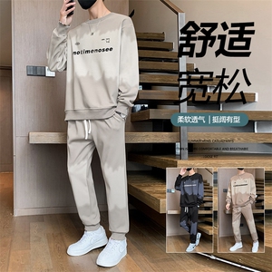 TH887-P70 男生印花套装学生宽松卫衣青少年上衣大童裤子整套图片