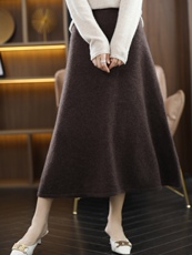 优雅显瘦羊毛半身裙冬季必备保暖时尚单品，女装半身裙，洁纯羊绒