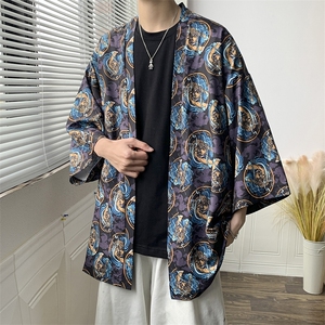 夏季 大码港风日系外套防晒服男女开衫薄款道袍披风汉服 F12/P40图片