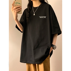 中性女装潮字母印花百搭圆领短袖T恤半袖上衣男女班服S1258-P25红，男装T恤，电商C310-1