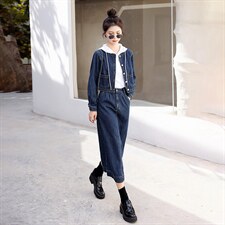 2024春秋季牛仔套裙女时尚两件套，女装套装/套裙，秋水欣儿