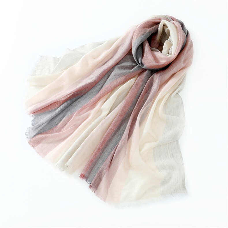 2025年秋季时尚百搭通勤简约休闲戒指绒拼色围巾，围巾，星纬羊绒