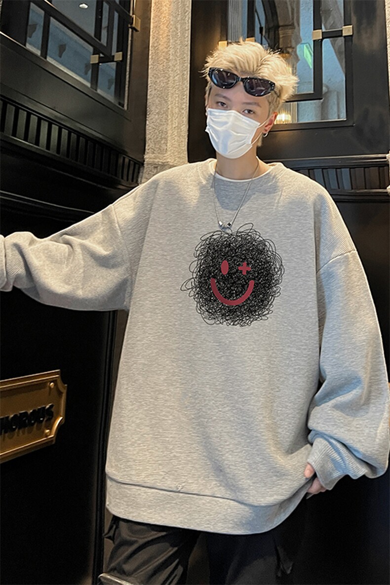华夫格！华夫格上衣男圆领华夫格卫衣男大码长袖t恤男HY213-特P23,男装T恤,电商B367