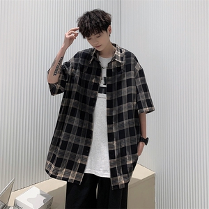S44-P34夏季宽松印染短袖衬衫图片