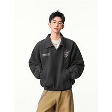 水洗牛仔外套男款春季美式痞帅上衣服宽松休闲工装夹克JK1314-P80，男装工装外套，星座1103-3