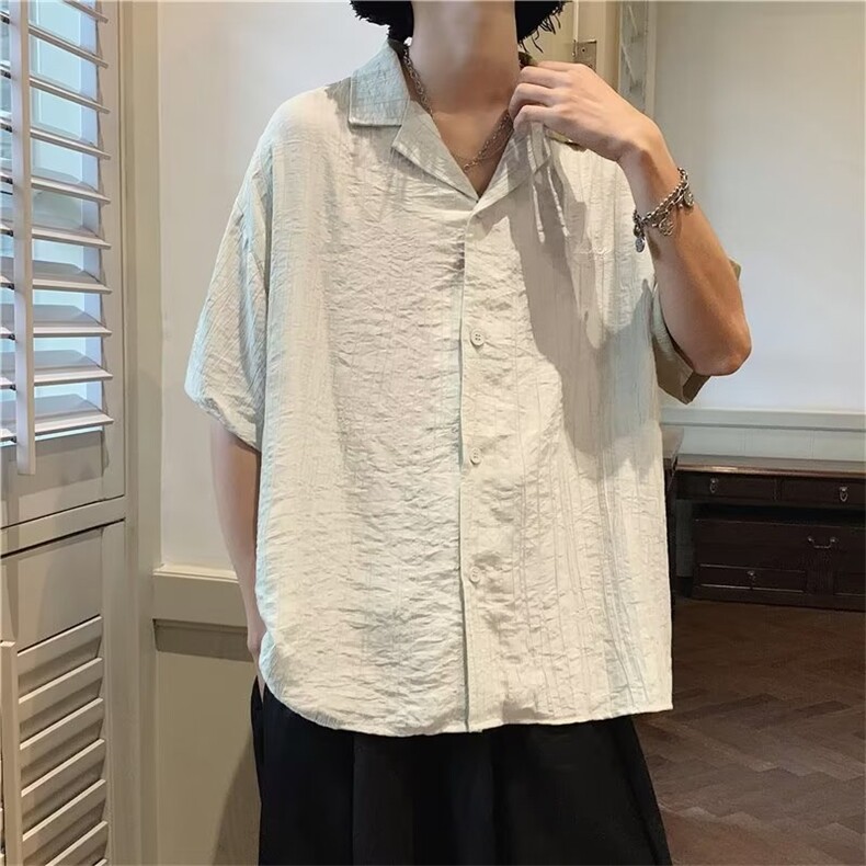五分袖条纹男夏季时尚青春流行标准衬衫新款C2025P33,男装衬衫,星座1116-2
