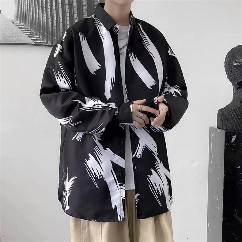 长袖衬衫春款男港风潮流SY104P28图片