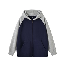 得物品质！全棉重磅400克宽松休闲撞色插肩连帽卫衣RH115特p51，男装卫衣，星座610B-1