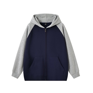 得物品质！全棉重磅400克宽松休闲撞色插肩连帽卫衣 RH115 特p51图片