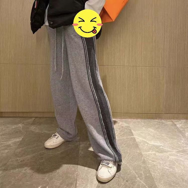 时尚舒适绒面抽绳卫裤显瘦百搭休闲裤裤腿可调节设计,女装休闲裤,欣美羊绒