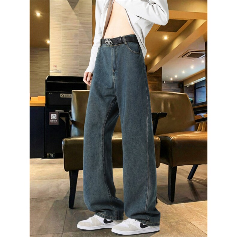 TP28潮流微喇牛仔裤男款美式高街vibe裤子宽松显身形长裤合身微喇，男装牛仔裤，星座302A-2