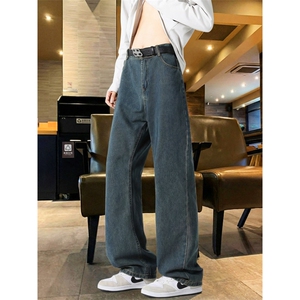 TP28潮流微喇牛仔裤男款美式高街vibe裤子宽松显身形长裤合身微喇，男装牛仔裤，星座302A-2