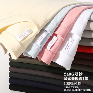 240克全棉双纱光板短袖纯色特价T恤打底衫 Y2235-特P14-4XL 5XL+1图片