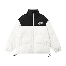 白底23新款冬季百立领字母印花加厚PU皮棉服外套MY6406P125控168，男装棉衣，电商A268-1