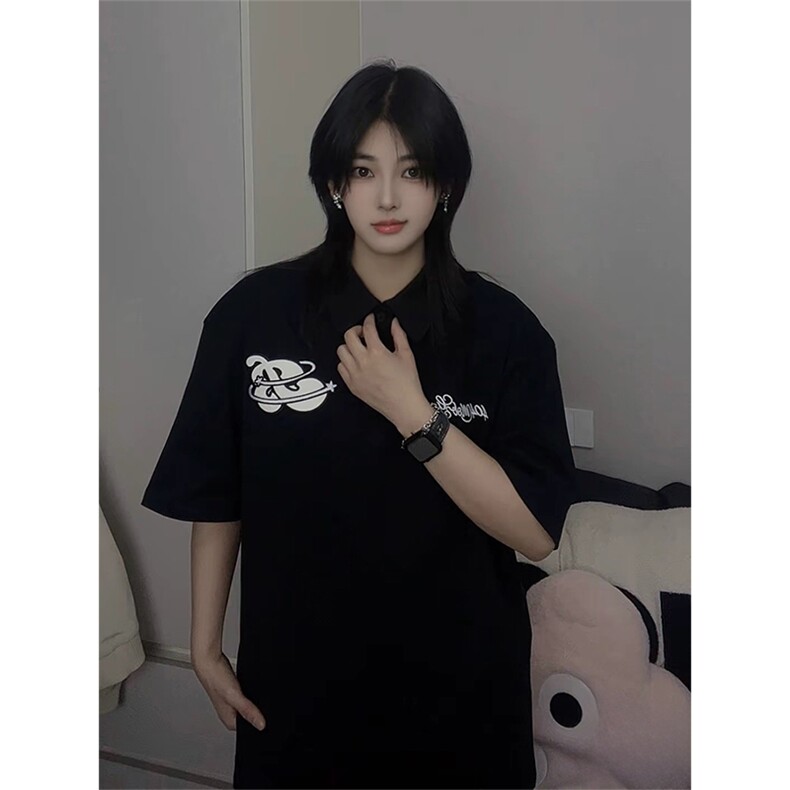 抖音得物供货 现货网眼透气翻领T恤美式宽松潮牌短袖POLO衫 APL17图片