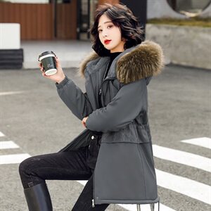 2020冬季新款时尚潮流收腰显瘦保暖舒适气质连帽大毛领派克服图片