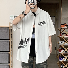 DSA028-MDS2140夏季新款港风百搭潮流印花短袖衬衫男，男装T恤，电商A028